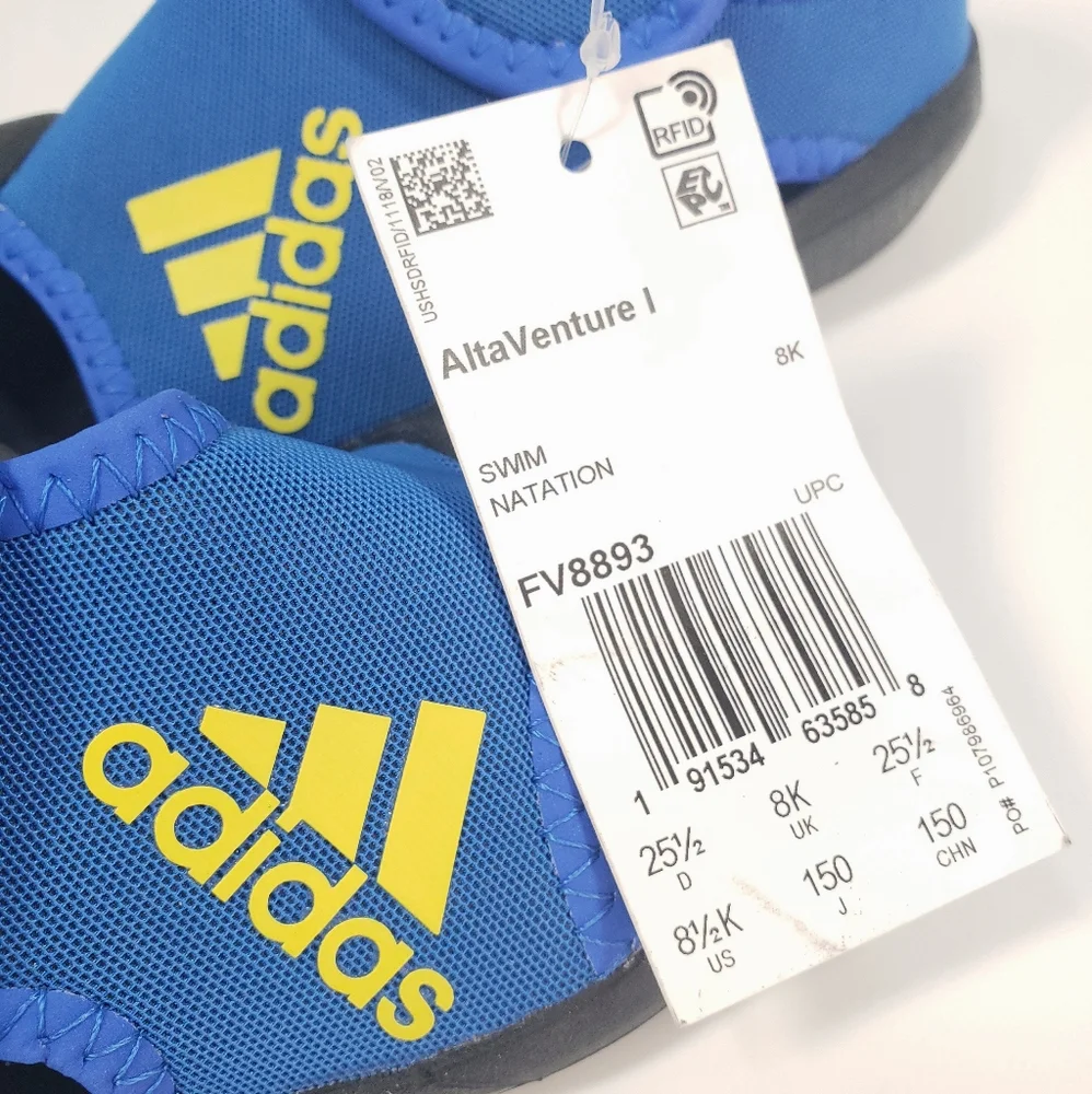 8.5K Adidas Altaventure Sandal Blue Yellow Kids Toddler Beach Water Swim shoes